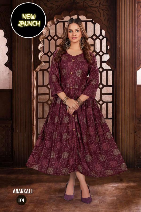 Trendy New Anarkali Vol 1 Rayon Designer Exclusive Kurti Collection